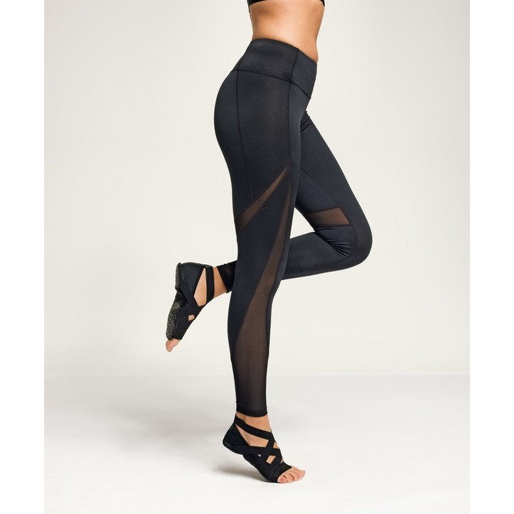 TriDri Women's Full-Length Mesh Tech Panel Leggings Breathable Stretchy Fit