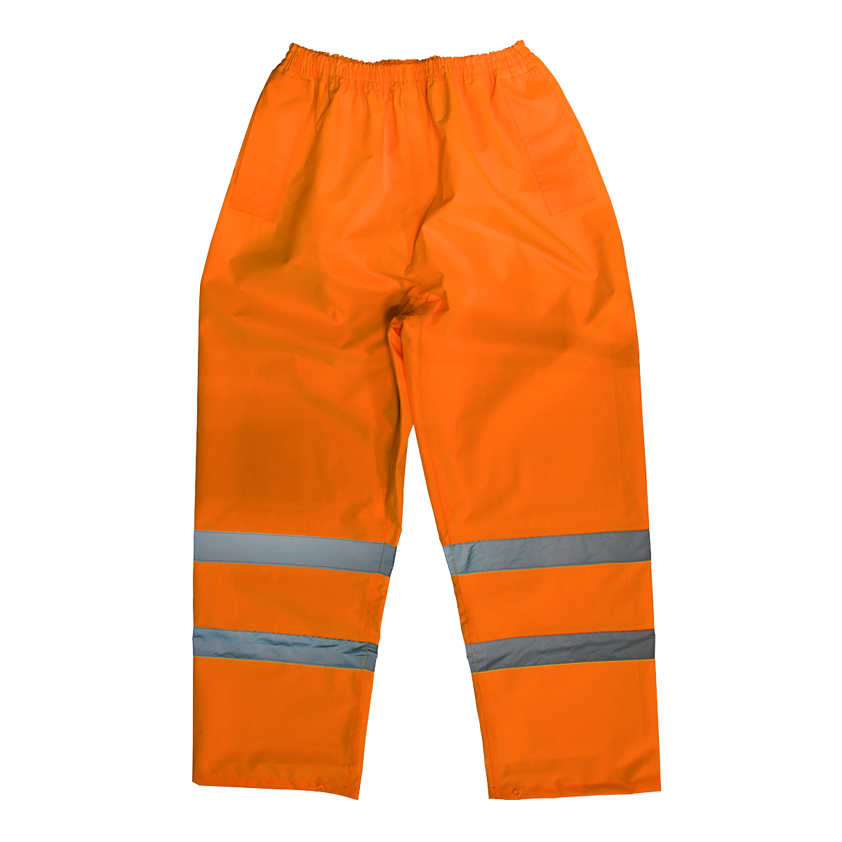Sealey Hi-Vis Orange Waterproof Trousers Large Reflective Adjustable Waist