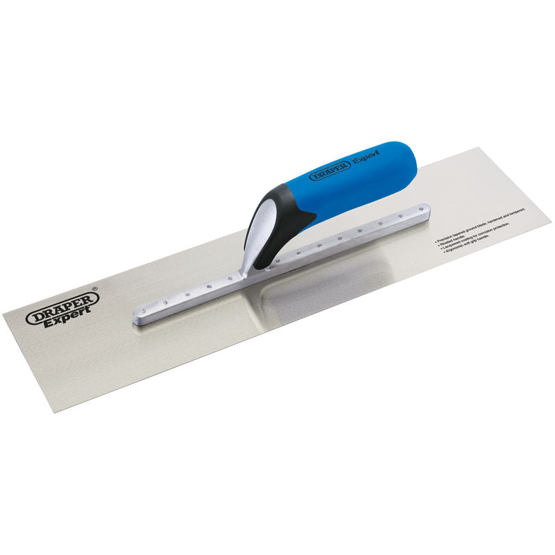Draper Soft Grip Plastering Trowel 450mm Carbon Steel Blade User Comfort