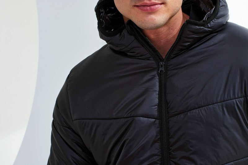 Men's TriDri Microlight Longline Jacket Lightweight Padded Hooded Coat