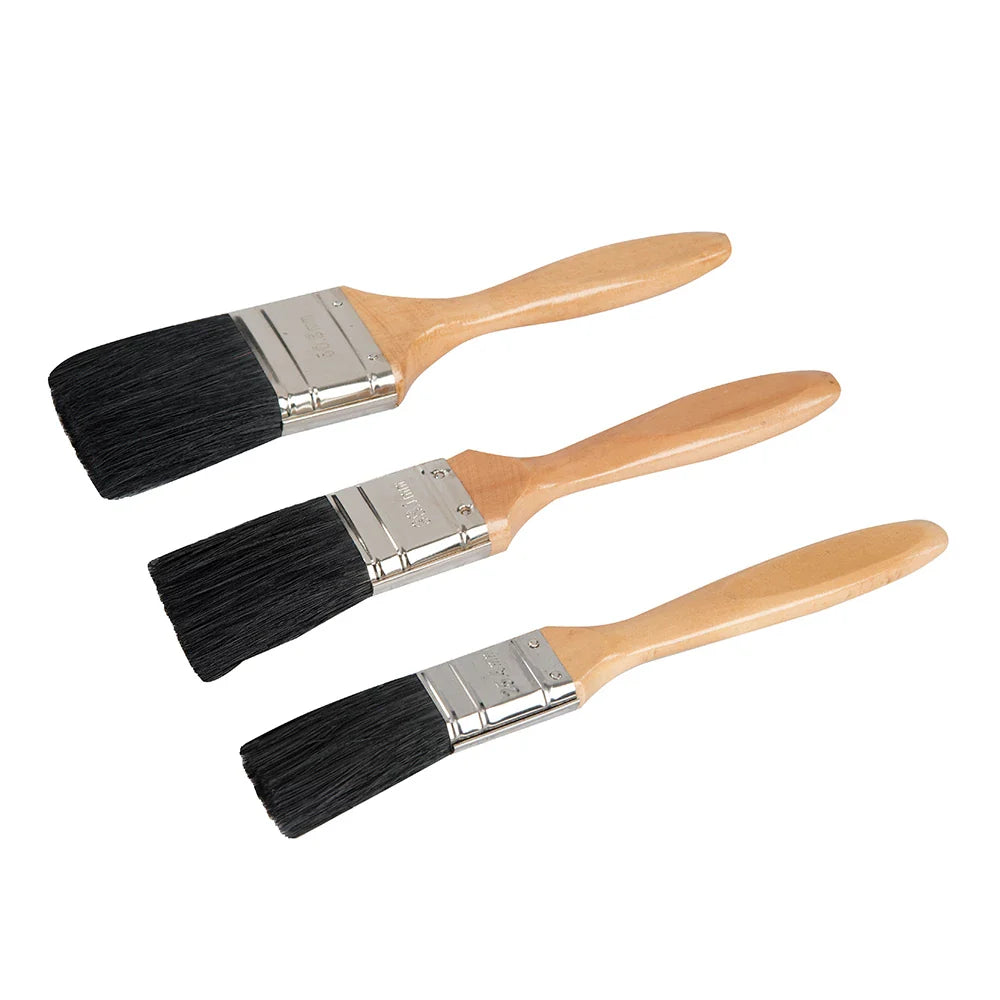 Silverline 3 Piece Mixed Bristle Paint Brush Set for Oil Paints 25-50mm