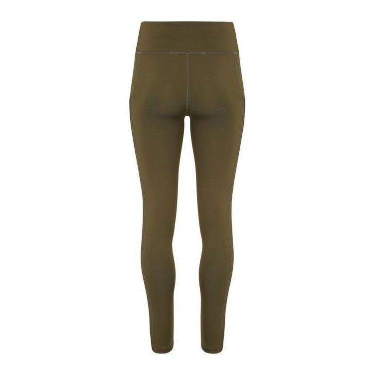 TriDri Women's Compression Leggings with Pockets, Full-Length, Stretch Fit