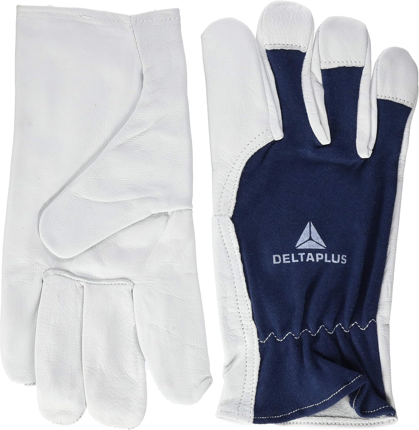 DeltaPlus DPCT402 Work Gloves Full Grain Goatskin Leather Size 10 Blue-White