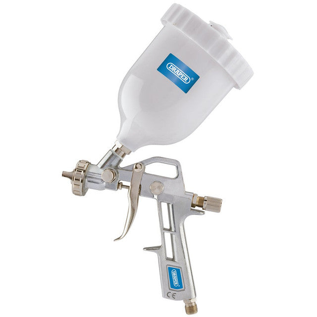 Draper Tools HVLP Gravity Feed Air Spray Gun 500ml Adjustable Flow & Fan