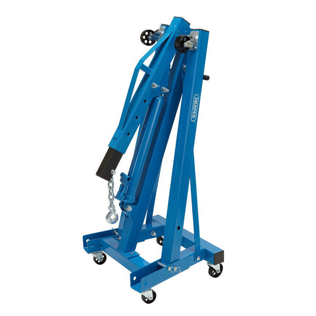 Draper Tools 1 Tonne Engine Crane Hydraulic Lift with Folding Design & Wheels