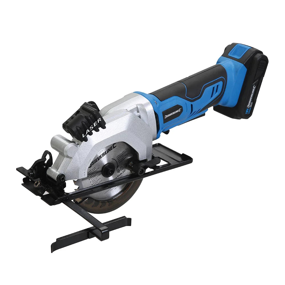 Silverline 18V Mini Circular Saw 115mm with 2Ah Battery and Fast Charger