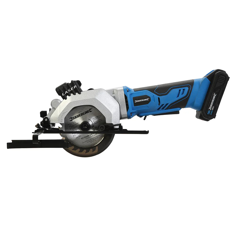 Silverline 18V Mini Circular Saw 115mm with 2Ah Battery and Fast Charger