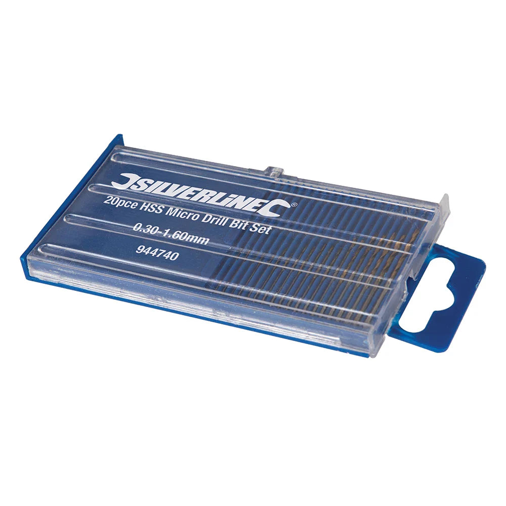 Silverline HSS Micro Drill Bit Set 20Pce for Wood Plastics Alloys Soft Metals