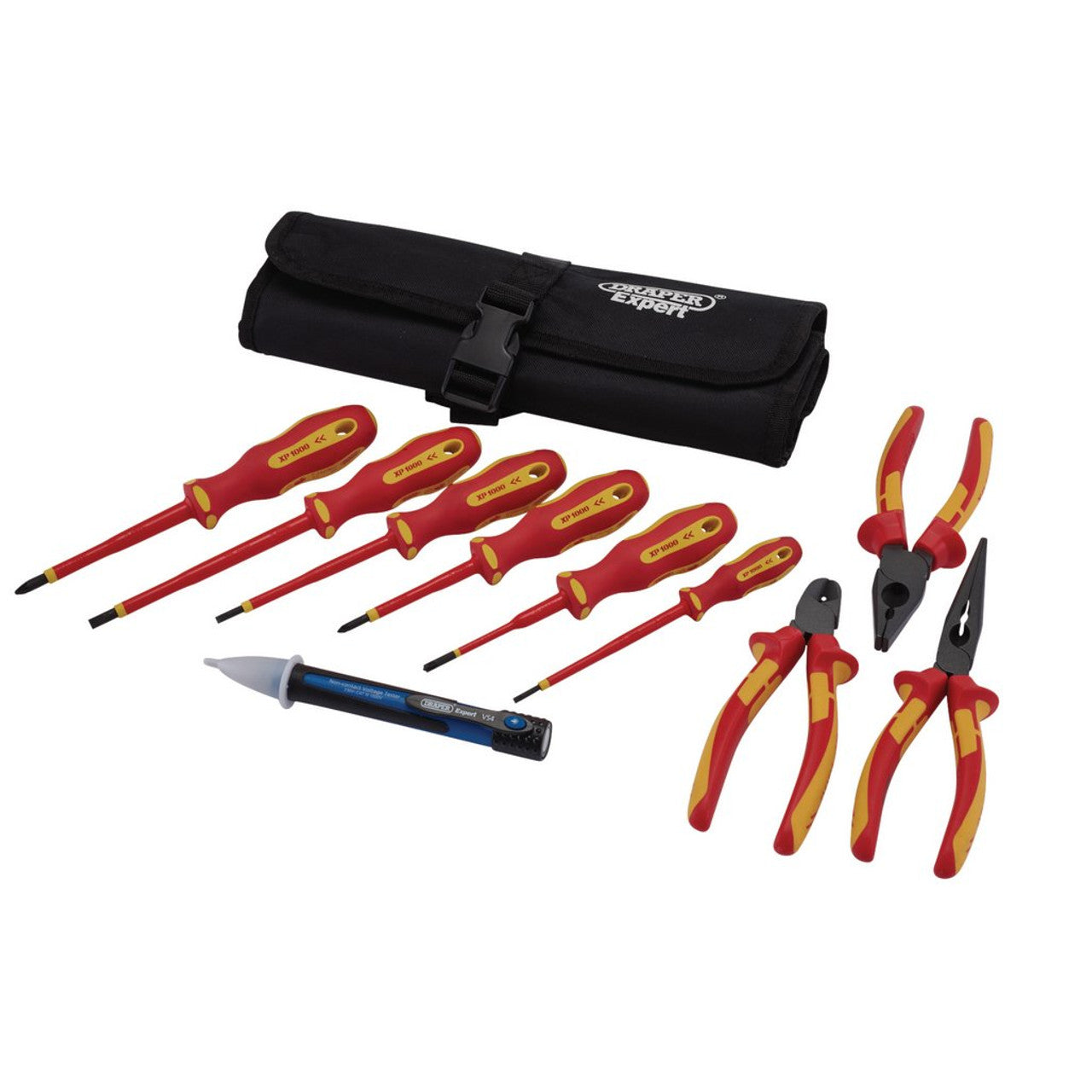 Draper XP1000 VDE Electrical Tool Kit 10 Piece Insulated Screwdrivers Pliers