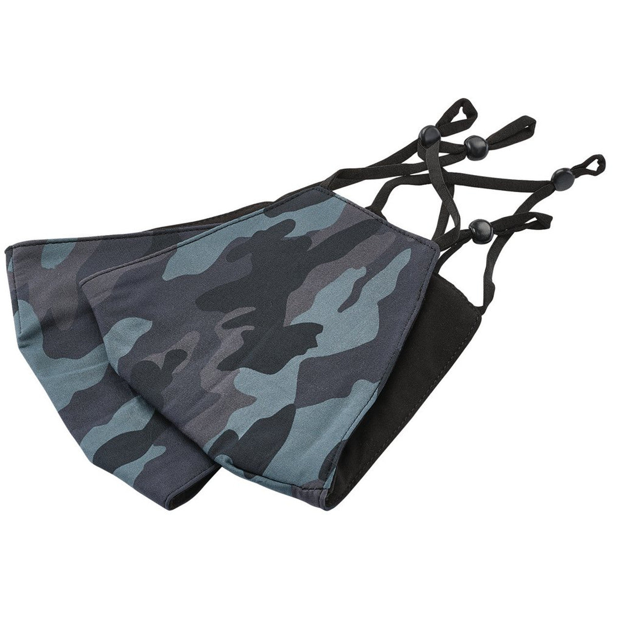 Draper Tools Blue Camo Reusable Face Masks Pack of 2 3-Ply Adjustable Ear Loops