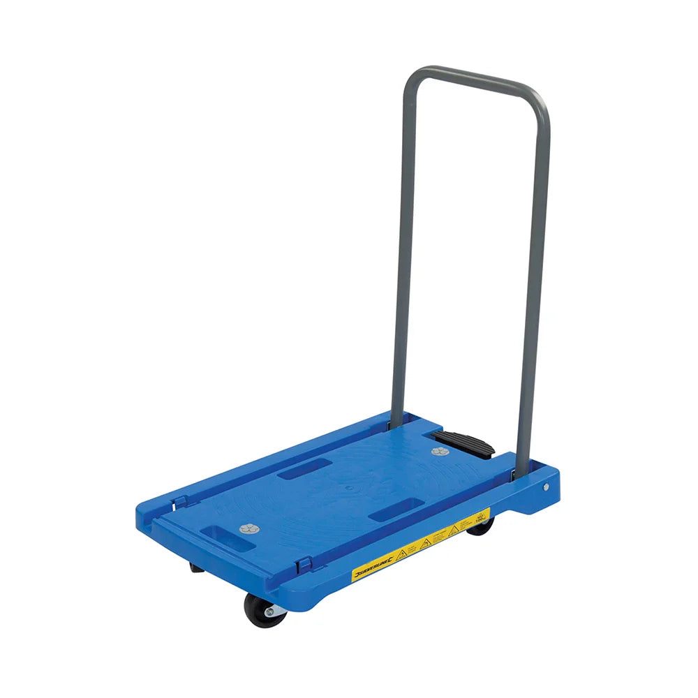 Silverline Polypropylene Platform Hand Truck 100kg Capacity Foldable Handle