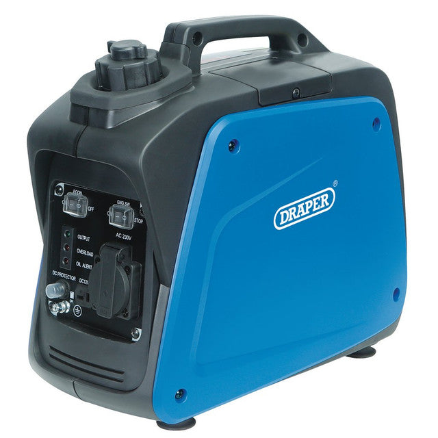 Draper Tools 700W Petrol Inverter Generator Low Noise 4-Stroke 230V Socket