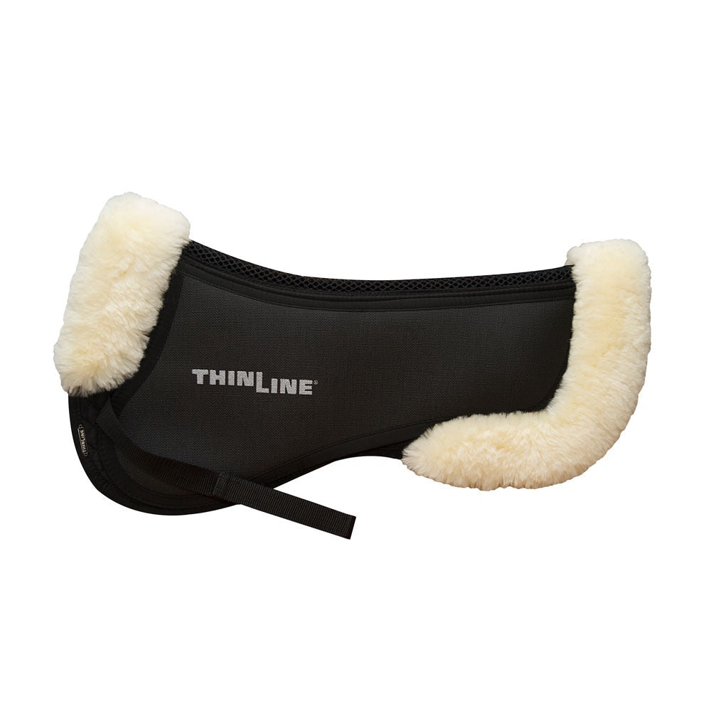 ThinLine Horse Trifecta Half Pad With Sheepskin Trim For Custom Saddle Fit