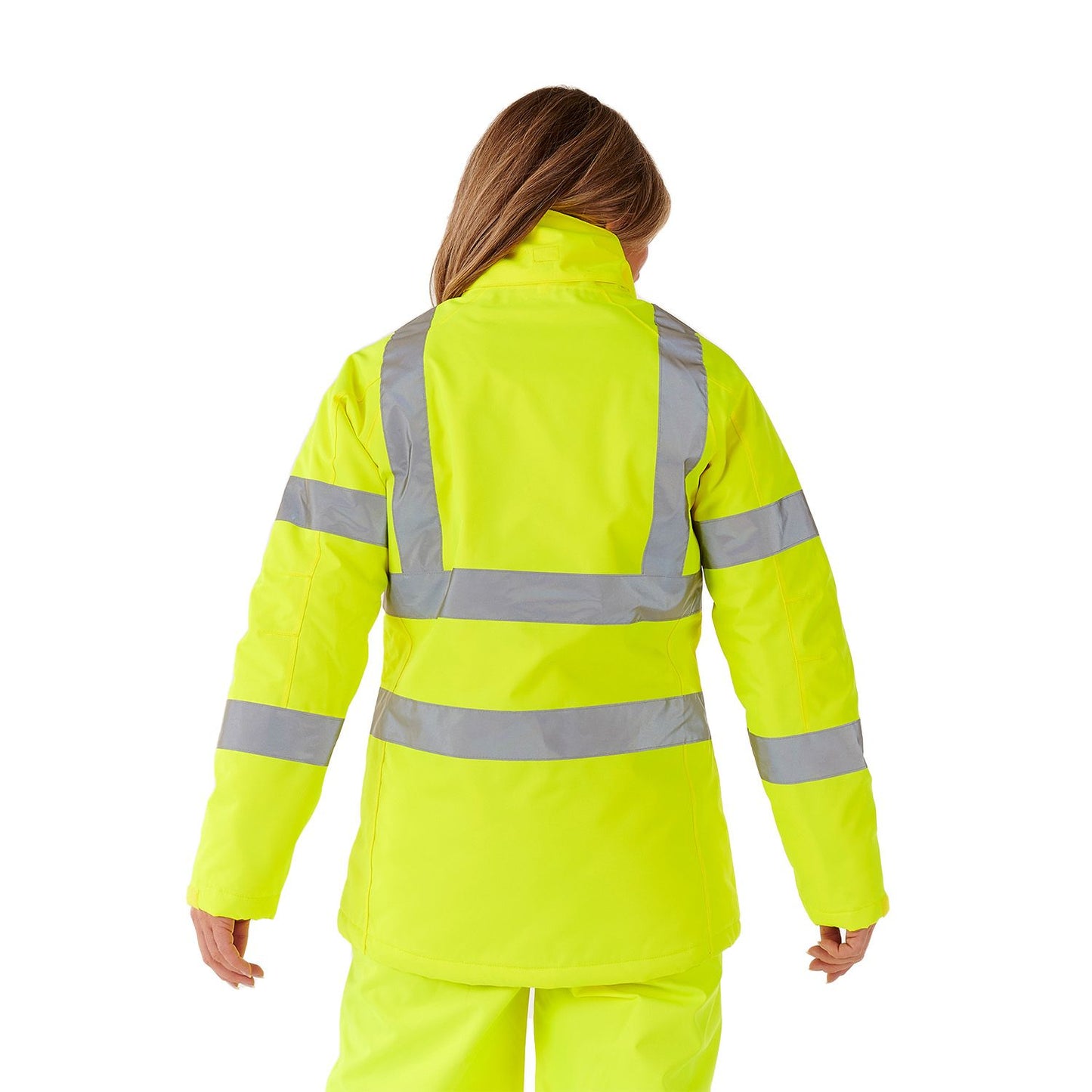 Supertouch Ladies Hi Vis Yellow Kamela Padded Jacket Water-Resistant Comfort