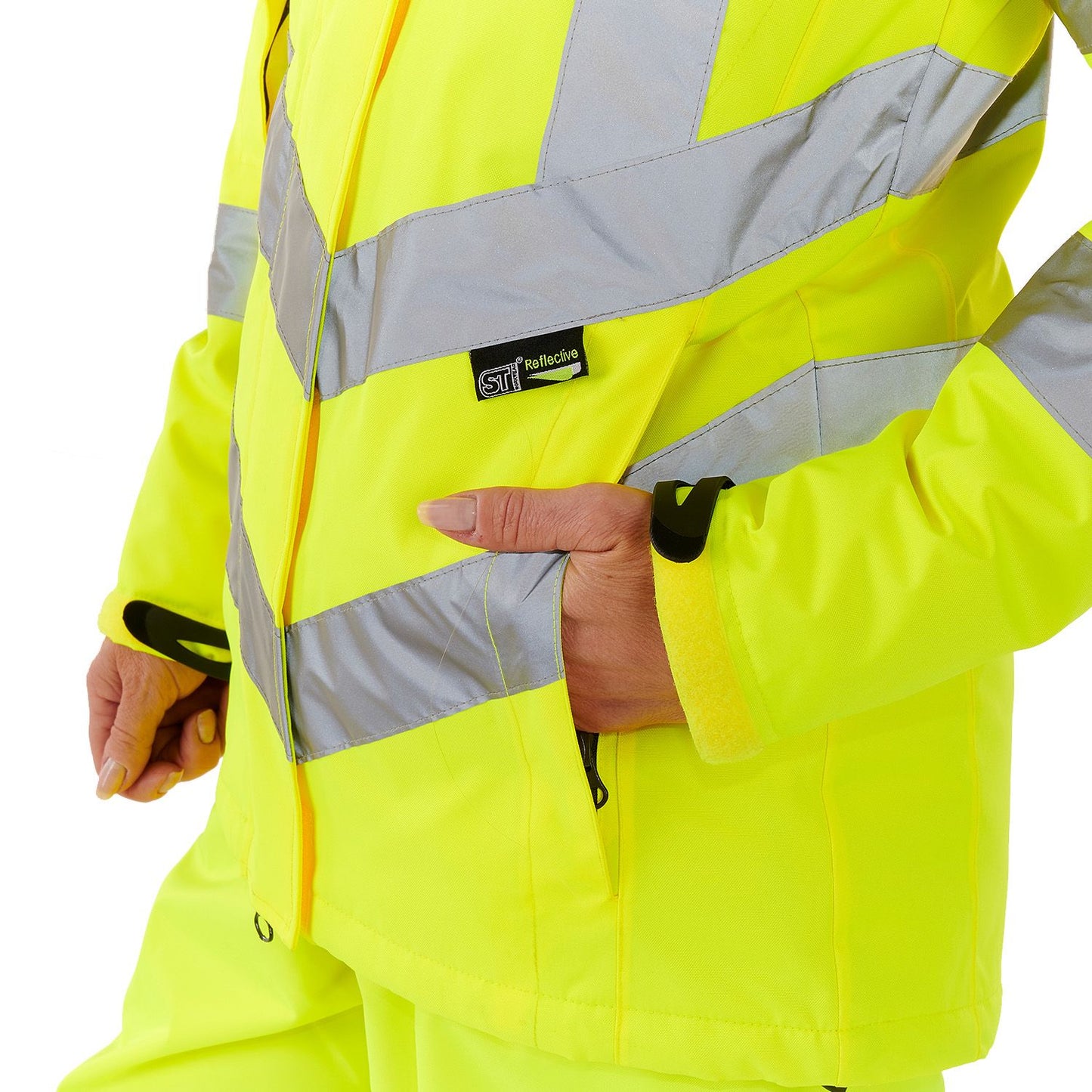 Supertouch Ladies Hi Vis Yellow Kamela Padded Jacket Water-Resistant Comfort