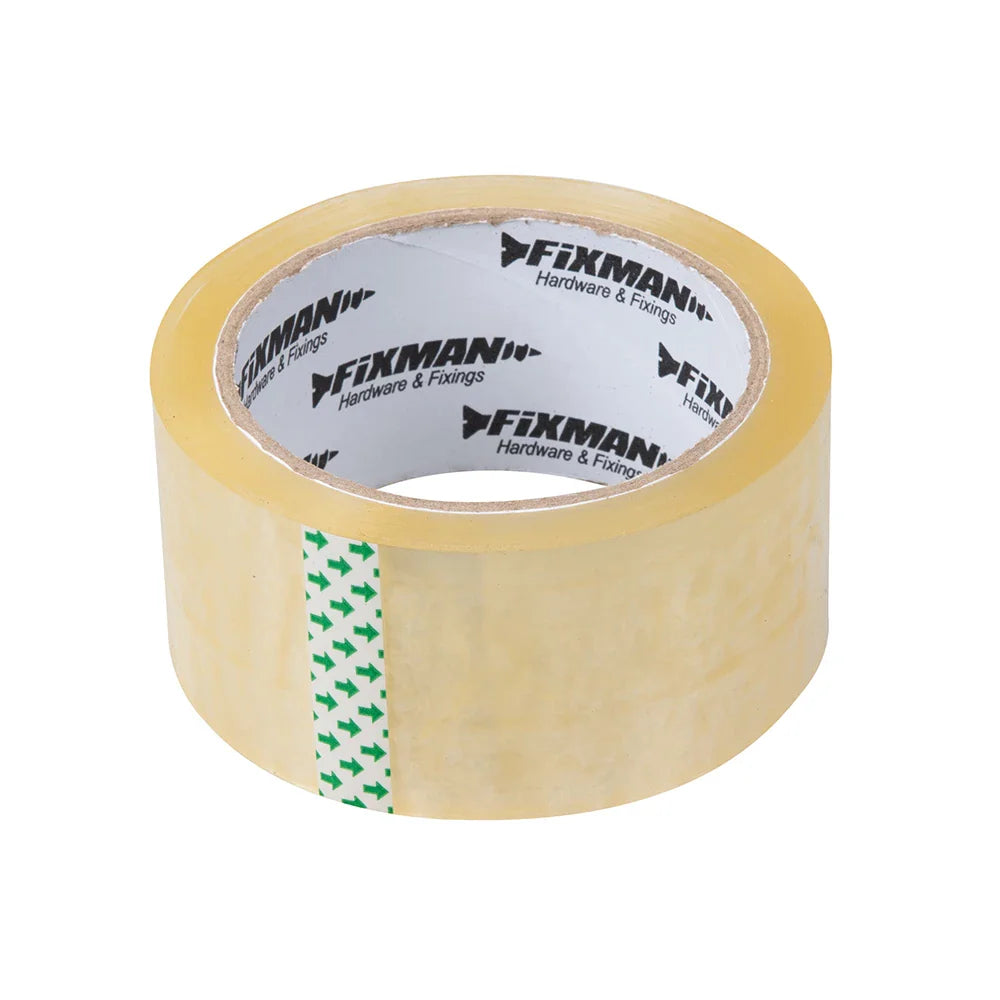 Fixman Clear Packing Tape 6 Pack BOPP Lightweight Strong Tear Resistant