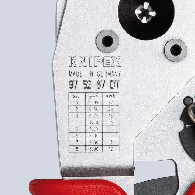 KNIPEX 97 52 67 DT Crimping Pliers 230mm for DT Contacts 0.35-3.0mmÂ²