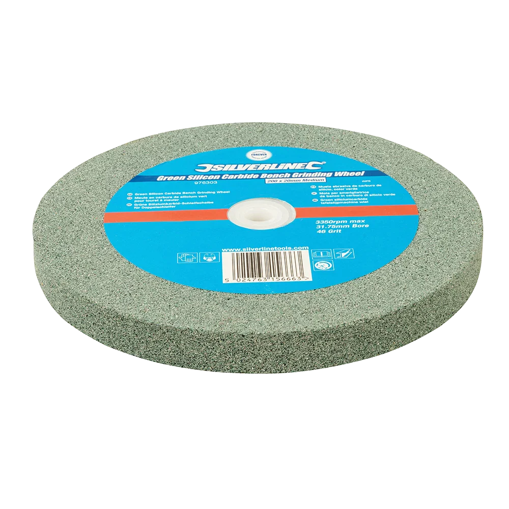 Silverline 200mm Green Silicon Carbide Grinding Wheel 46G for TCT Tools
