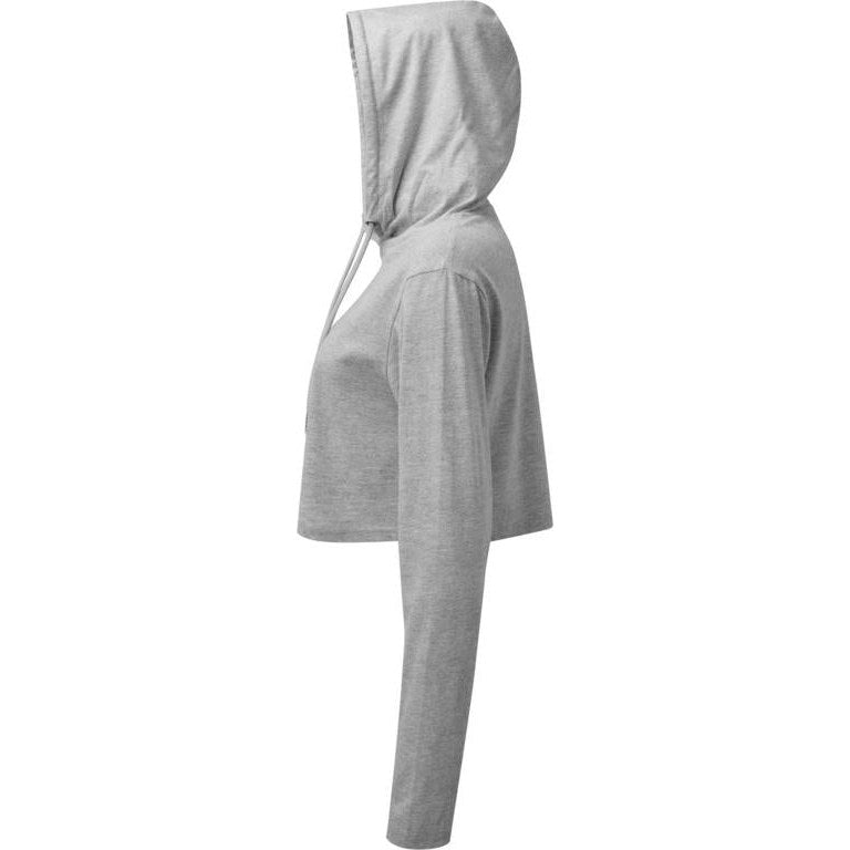 TriDri Women's Cropped Hooded Long Sleeve T-Shirt Soft Cotton Gym Top