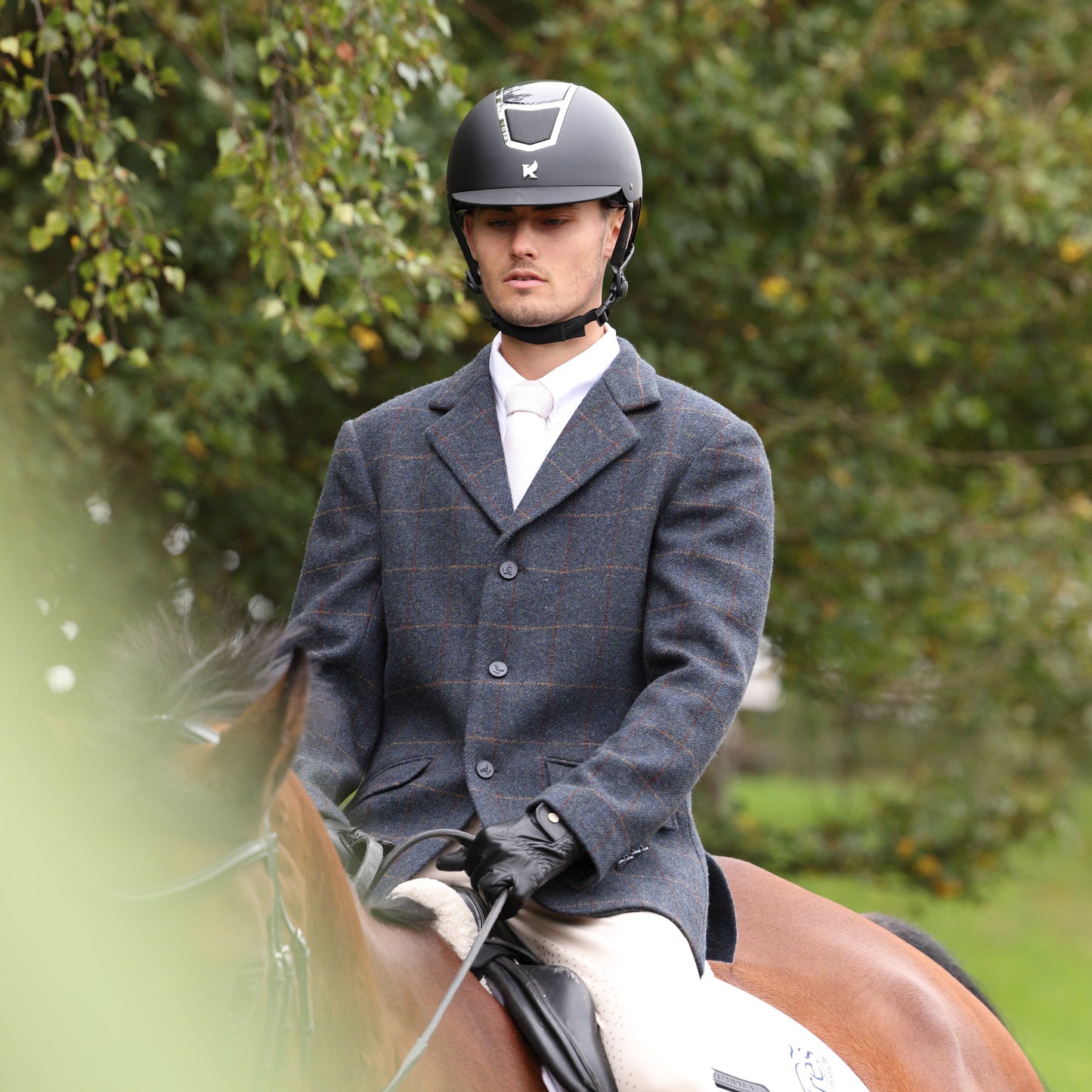 Shires Aubrion Men's Saratoga Jacket #colour_juniper-navy-check