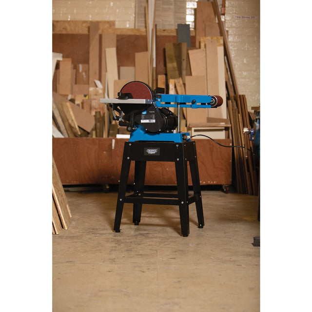 Draper Expert 230V Belt and Disc Sander 750W with Tool Stand and Dust Bag