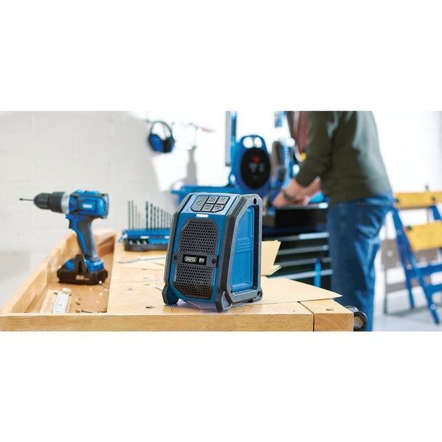 Draper Tools D20 20V Wireless Speaker Bluetooth USB Aux Compatible Bare Unit