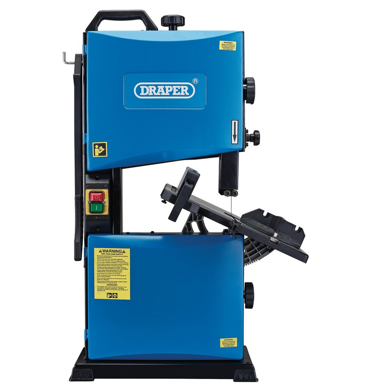 Draper Tools 300W Bandsaw 228mm Bench Mounted with Mitre Guide & Accessories
