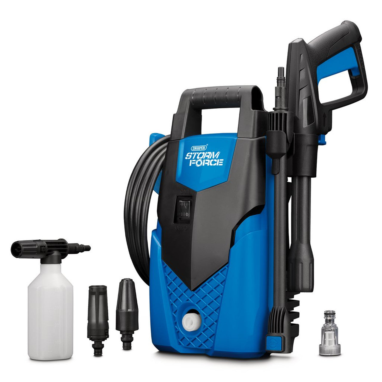 Draper Tools 1400W Pressure Washer 105Bar Lightweight with Accessories
