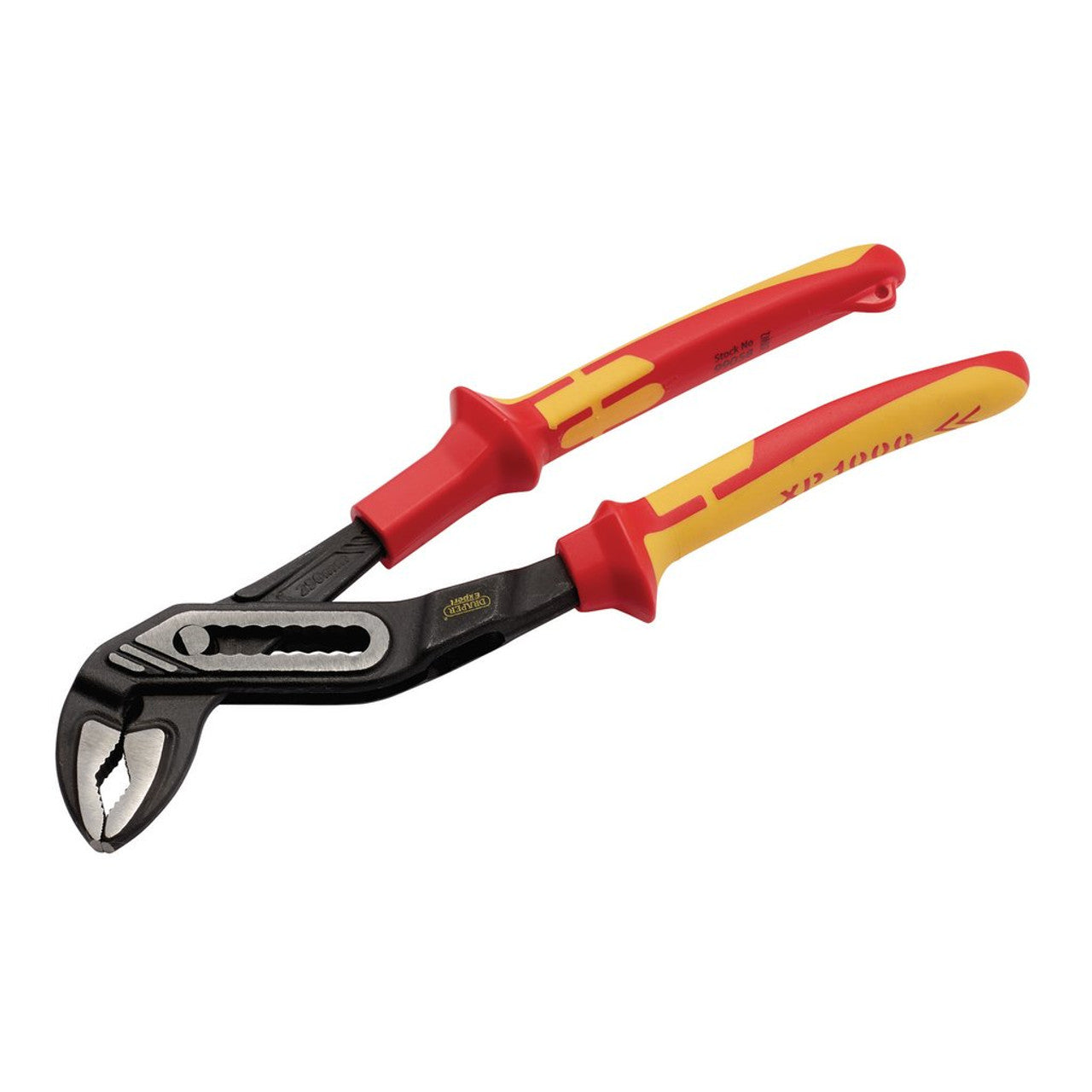 Draper XP1000 VDE Water Pump Pliers 250mm Tethered Soft Grip Live Circuit Use