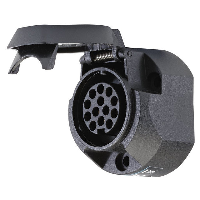 Draper Tools 13-Pin Euro Towing Socket Weatherproof with Sprung Cover