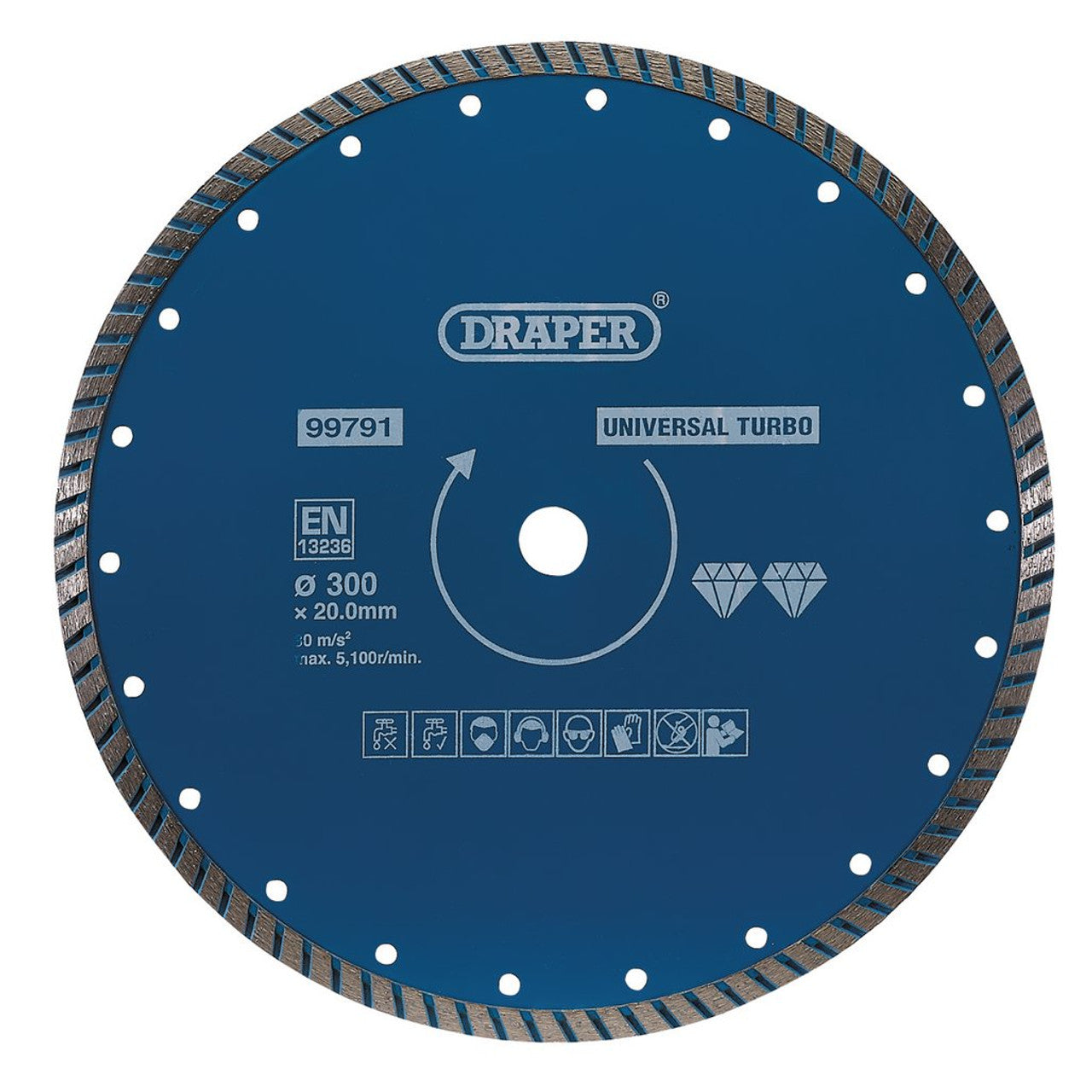 Draper Tools 300mm Turbo Diamond Blade for Granite Marble Stone Cutting