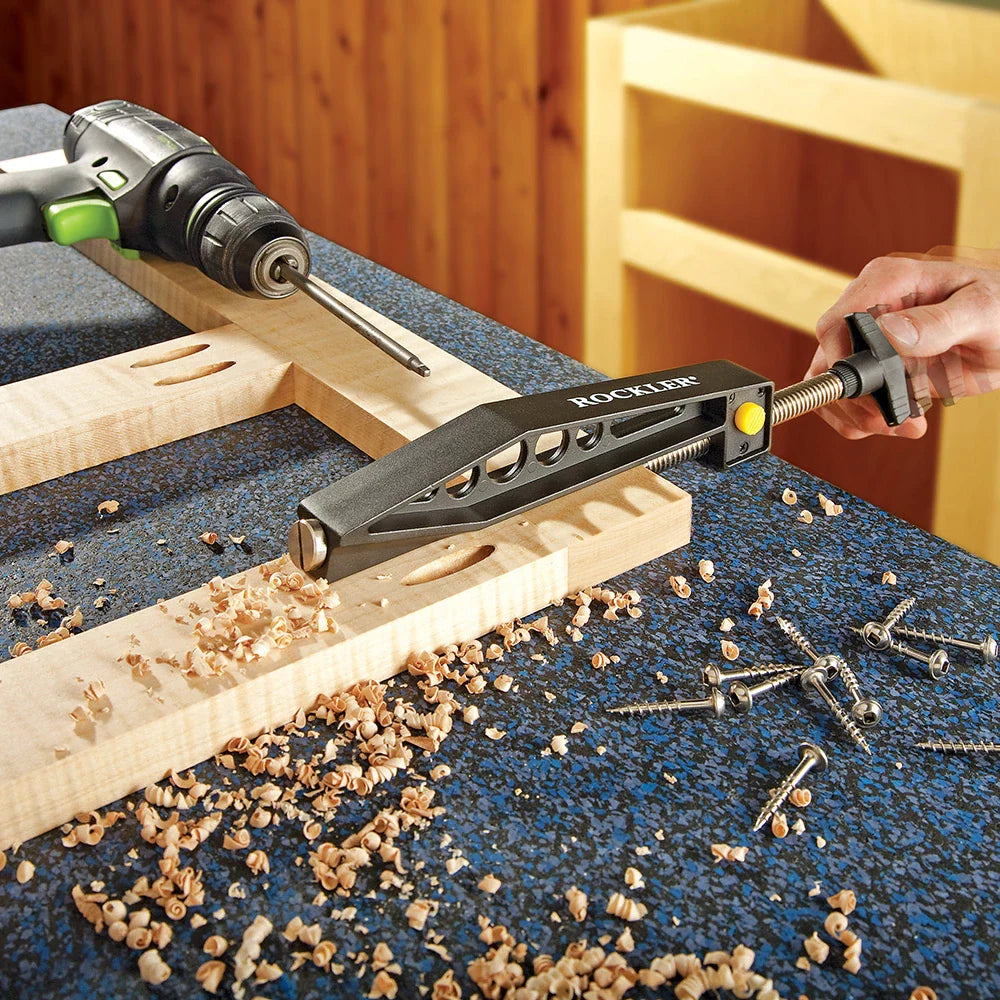 Rockler Quick-Release Pock-it Hole Clamp Ergonomic Design for Easy Clamping