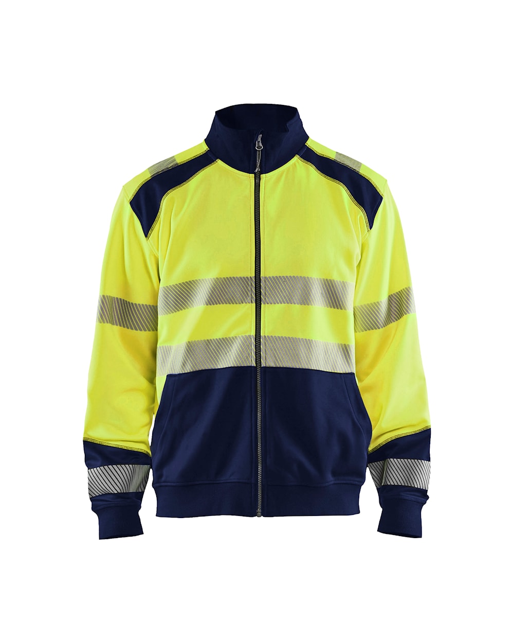 Blaklader Hi-Vis Full Zip Sweatshirt 3558 Yellow Reflective Safety Workwear