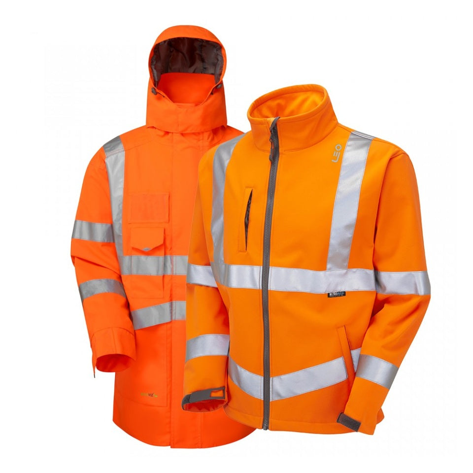 Leo Workwear Clovelly Buckland 3-in-1 Anorak Softshell Jacket Waterproof S-6XL