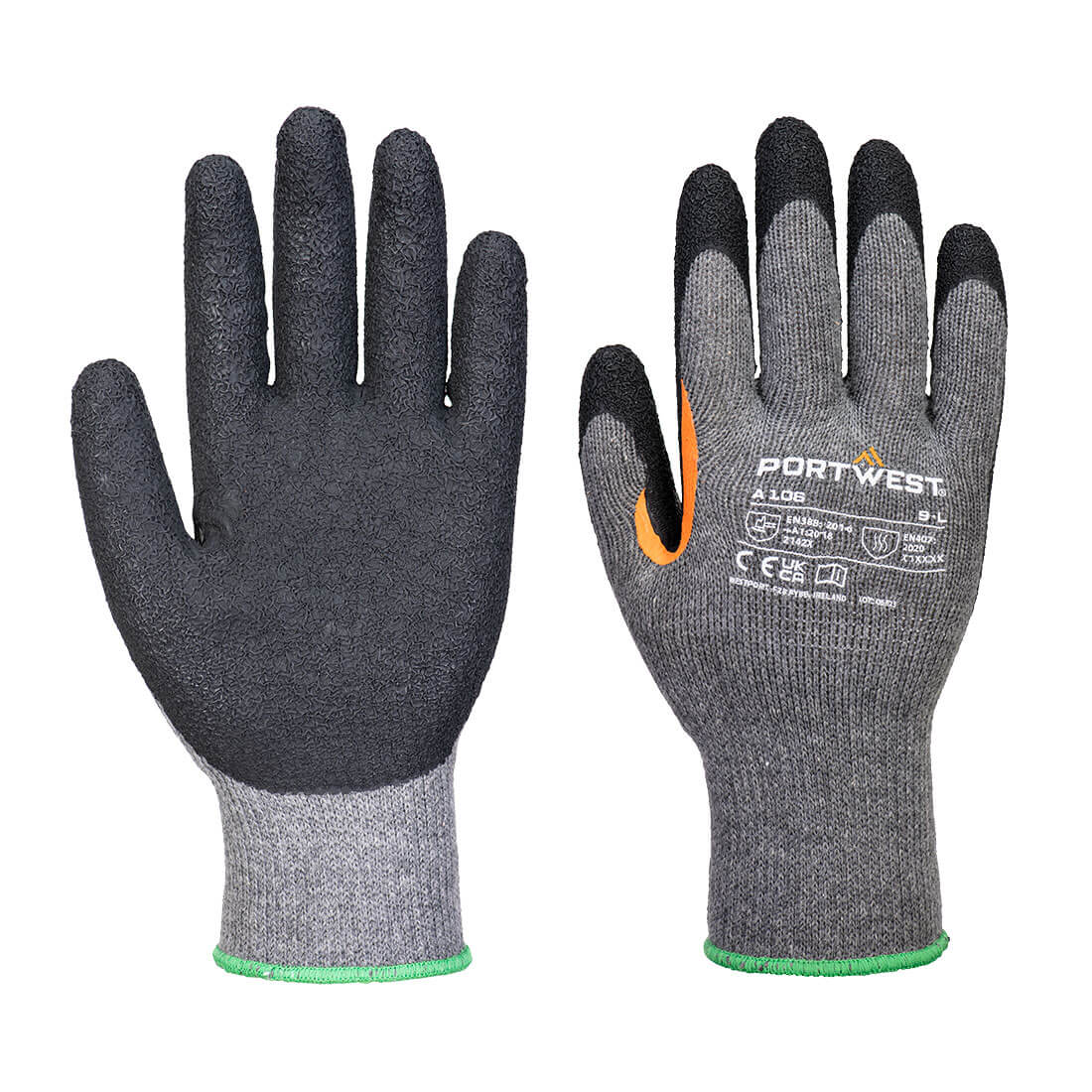 Portwest Grip 10 Latex Reinforced Thumb Gloves Pack of 12 Durable Construction