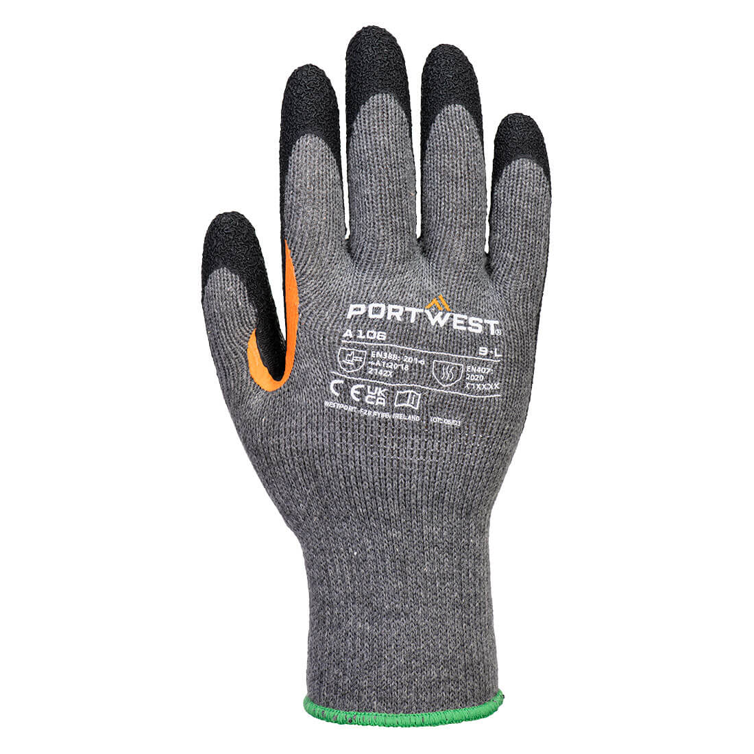 Portwest Grip 10 Latex Reinforced Thumb Gloves Pack of 12 Durable Construction