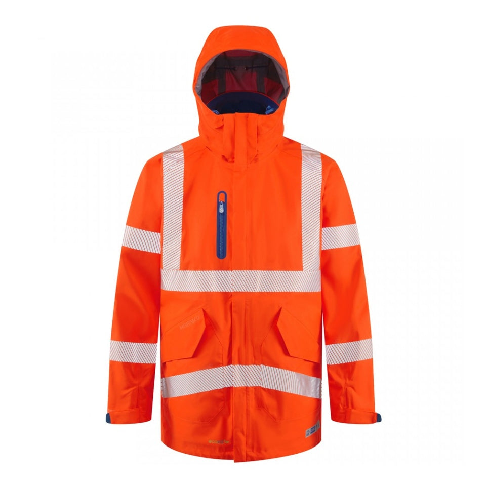 Leo Workwear Marisco LTEC 20K Waterproof Jacket, Breathable, Adjustable Hood