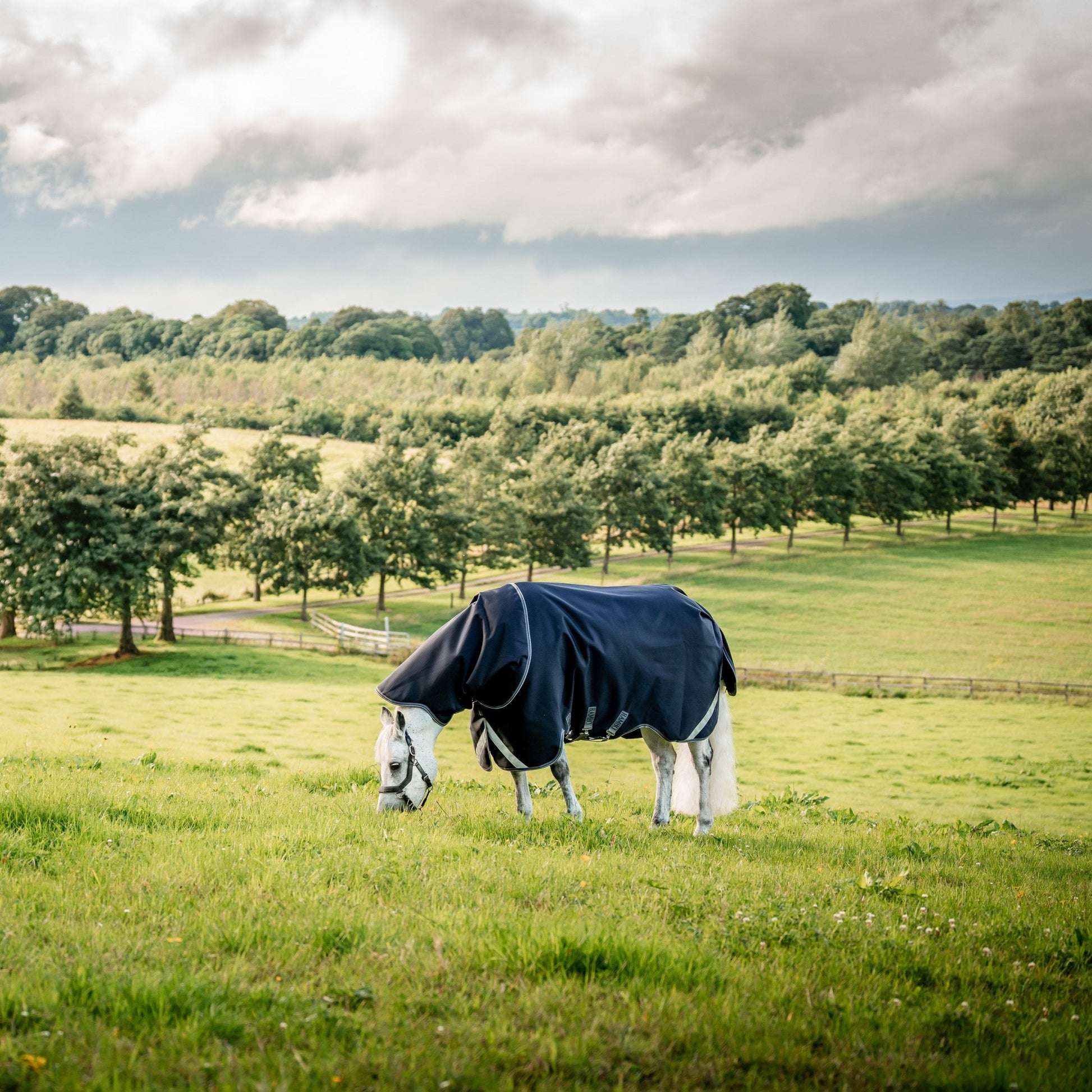 Horseware Ireland Rambo Supreme 1680D Turnout Vari-Layer 450g #colour_navy-thunderstorm-grey-silver