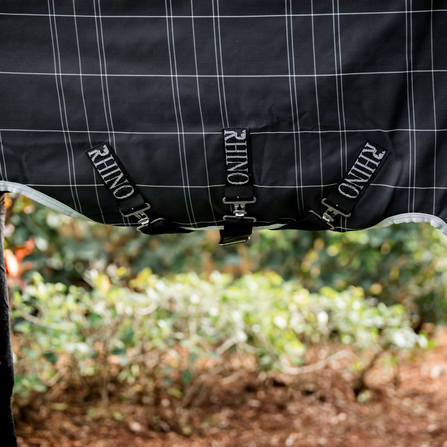 Horseware Ireland Rhino Wug 0g Turnout Rug #colour_black-grey-white-check-grey