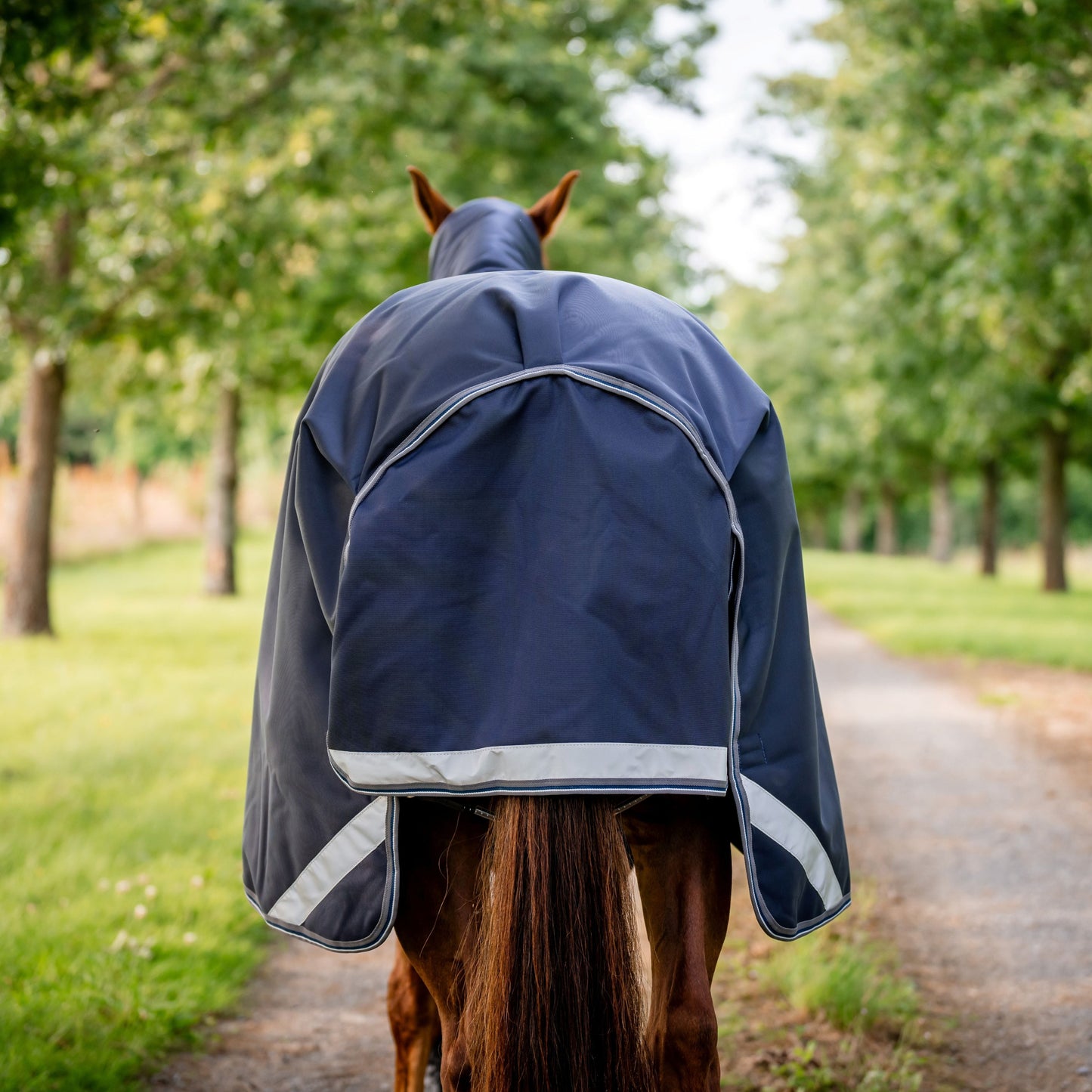 Horseware Ireland Rambo 1680D 100g Turnout Rug #colour_navy-thunderstorm-grey-silver