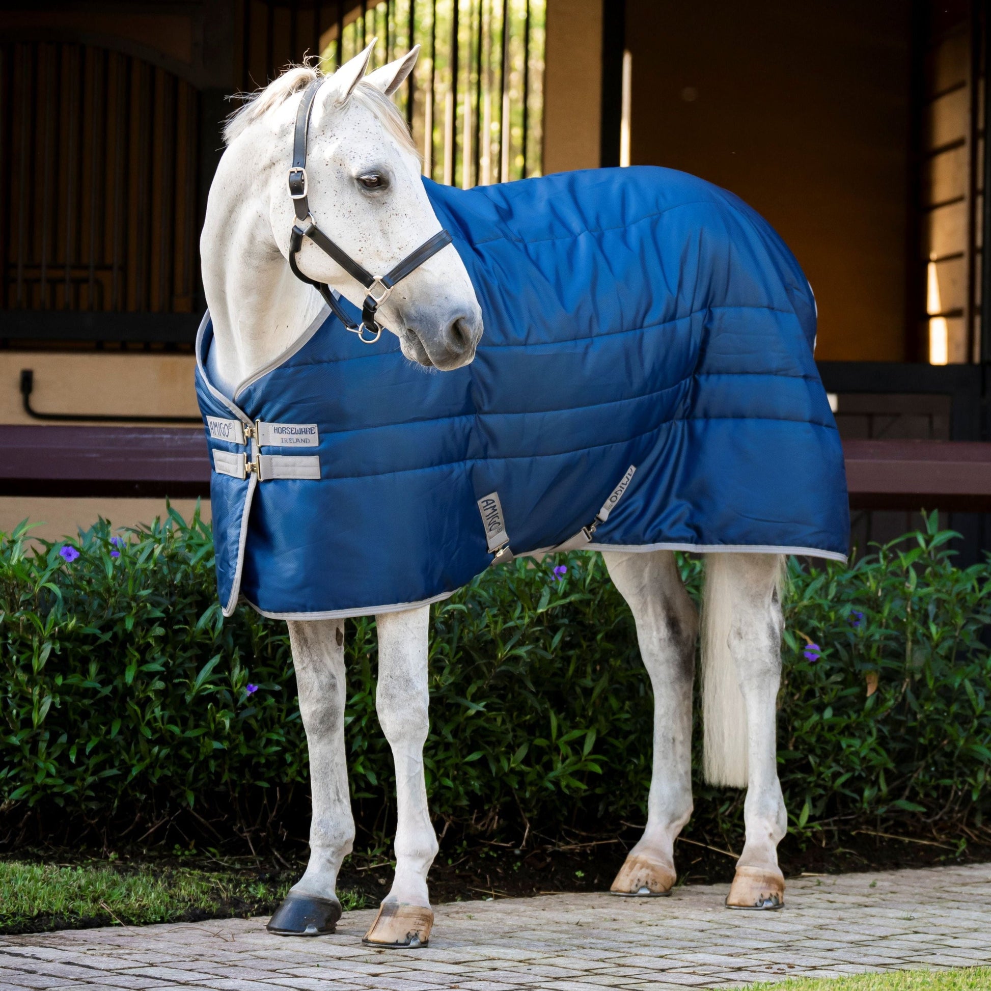 Horseware Ireland Amigo Ripstop Insulator 350g Stable Rug #colour_navy-titanium-grey
