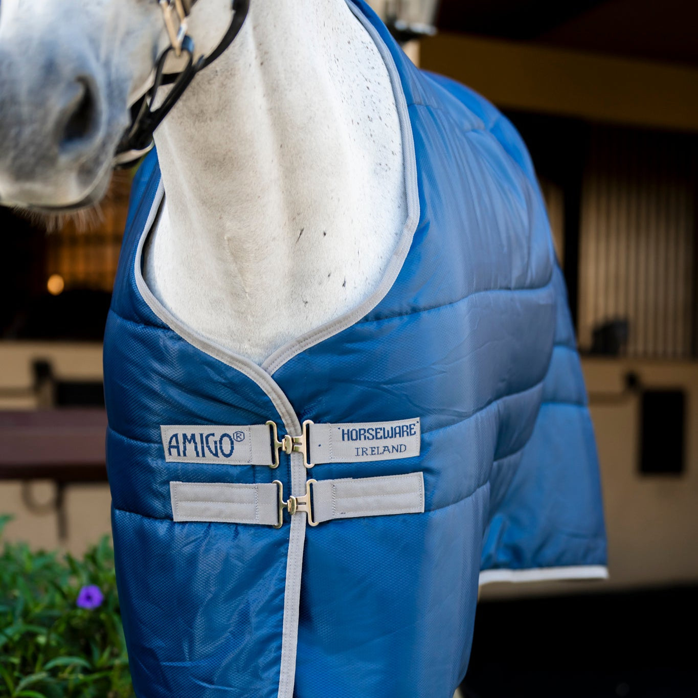 Horseware Ireland Amigo Ripstop Insulator 100g Pony Stable Rug #colour_navy-titanium-grey