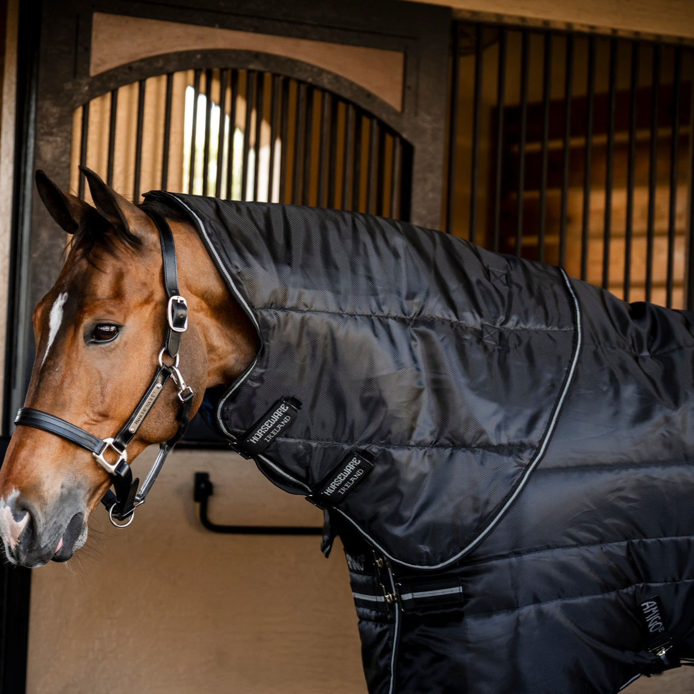 Horseware Ireland Amigo Ripstop Insulator 350g Plus Stable Rug #colour_black-black-silver