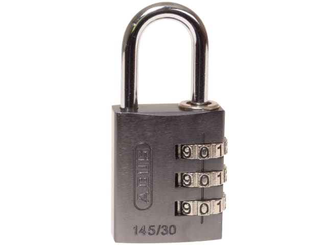 ABUS 145/30 Aluminium Combination Padlock 30mm Titanium 3-Digit Resettable