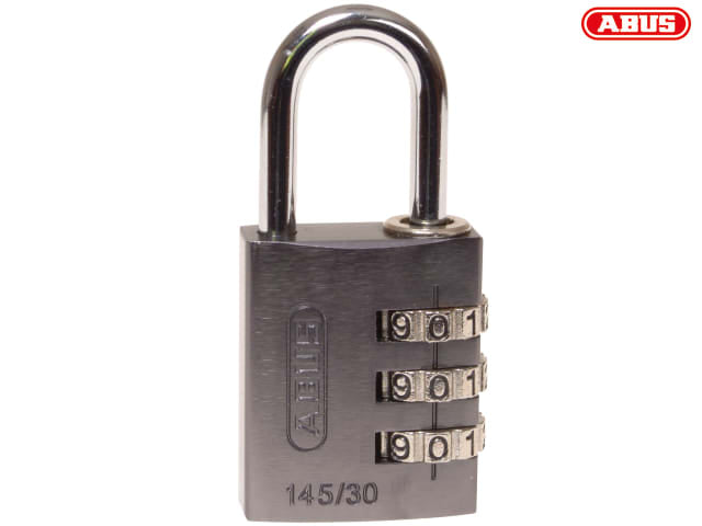 ABUS 145/30 Aluminium Combination Padlock 30mm Titanium 3-Digit Resettable