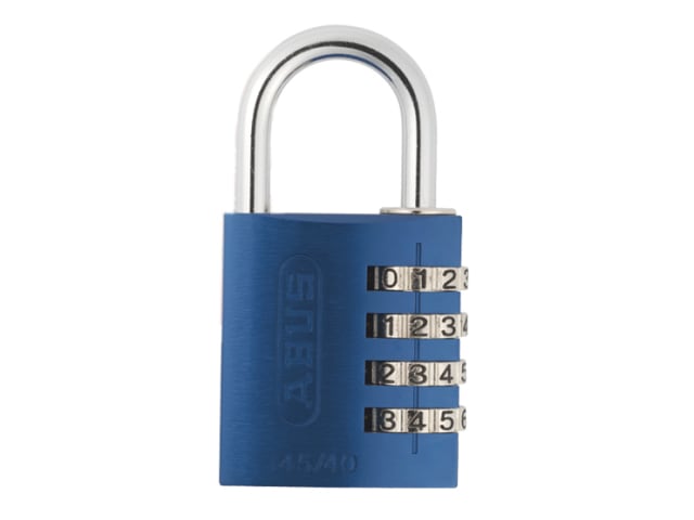 ABUS 145/40 40mm Aluminium Combination Padlock Blue 4-Digit Resettable Lock