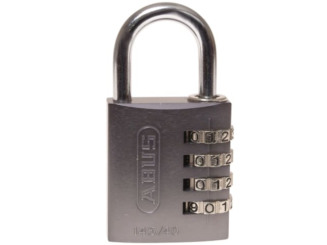 ABUS 145/40 Aluminium Combination Padlock 40mm 4-Digit Titanium Security Lock