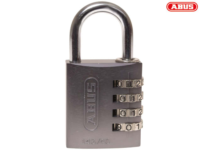 ABUS 145/40 Aluminium Combination Padlock 40mm 4-Digit Titanium Security Lock