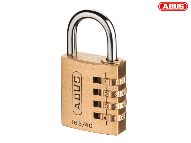 ABUS 165/40 40mm Solid Brass Combination Padlock 4-Digit Resettable Lock
