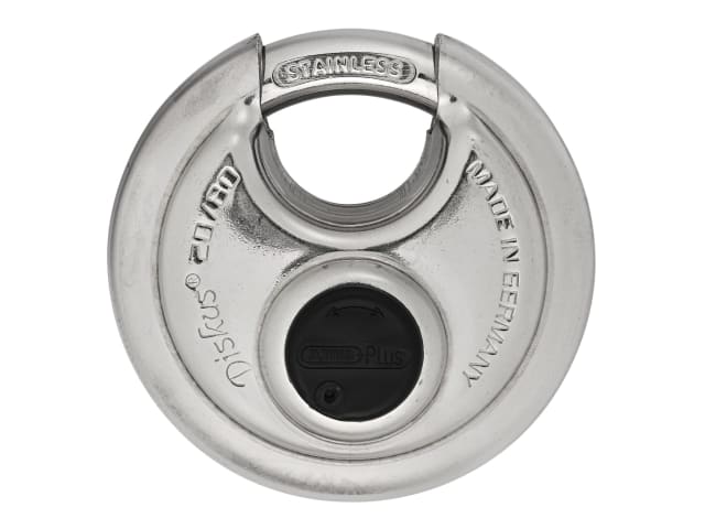 ABUS Diskus Plus Padlock 20/80mm Stainless Steel High Security 2 Keys Carded